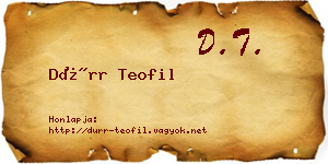 Dürr Teofil névjegykártya